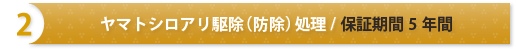 ヤマトシロアリ駆除（防除）処理/保障期間５年間